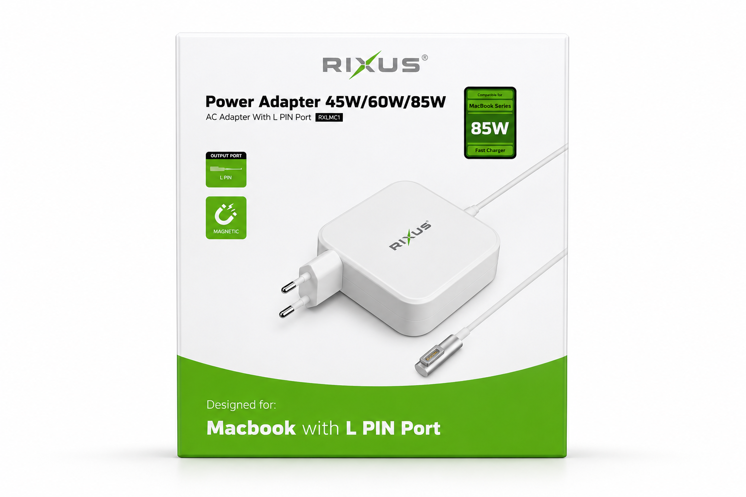 RIXUS 85W MacBook Netzteil L-PIN MagSafe Ladegerät